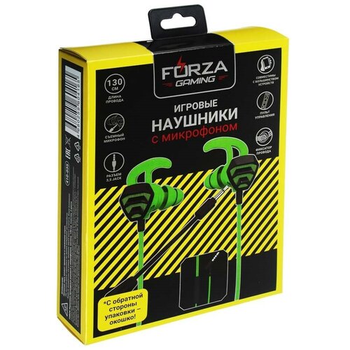 Наушники Forza 410-035 проводные игровые с микрофоном, металл, 130см, пластик, 2цвета