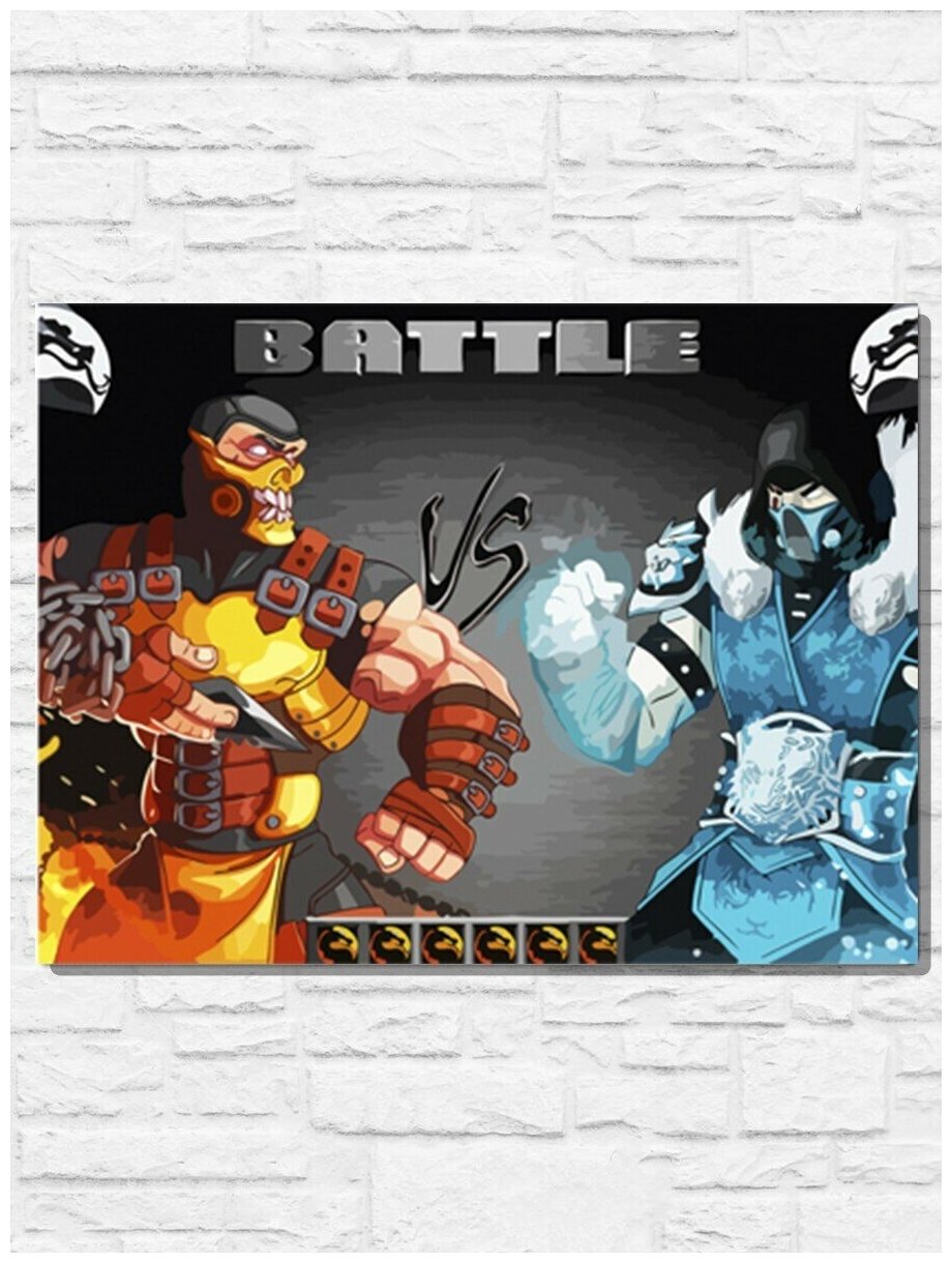Картина по номерам на холсте Игра Mortal Kombat (PS 5, PS 4, PS 3, Xbox 360, Xbox ONE, PC, ios) - 9451 Г 30x40