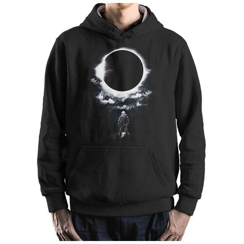 фото Толстовка / худи dream shirts лунное затмение в космосе мужской черный 50 размер
