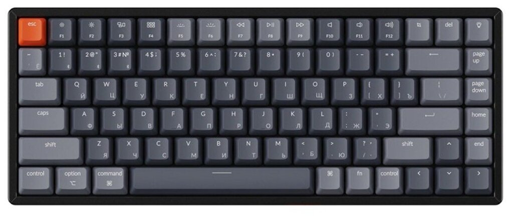 Клавиатура Keychron K2, 84 клавиши RGB подсветка, Hot-Swap, Gateron Blue Switch (K2-C2H) - фото №8