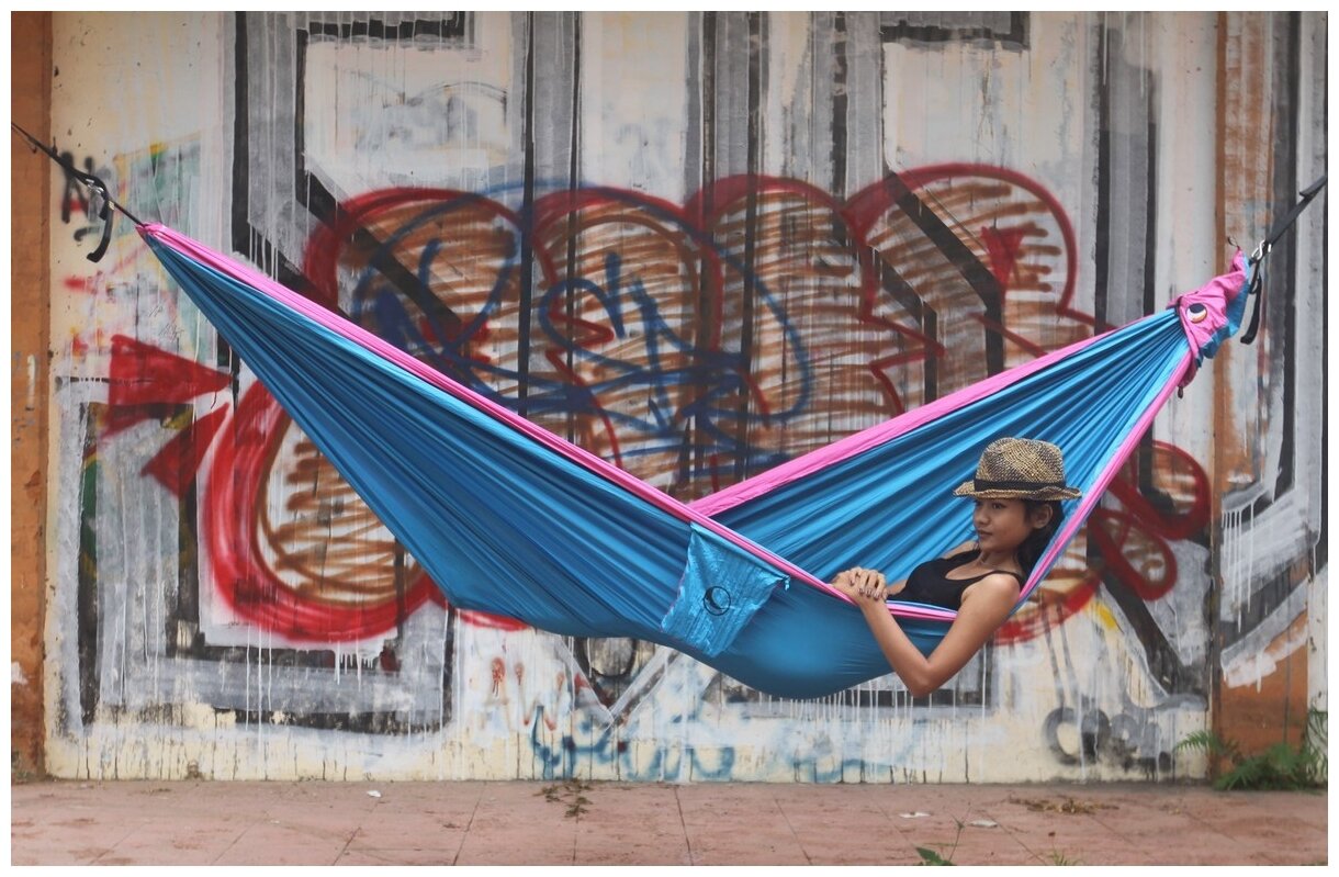 Гамак средний Ticket to the Moon Original Hammock Aqua/Pink - фотография № 4