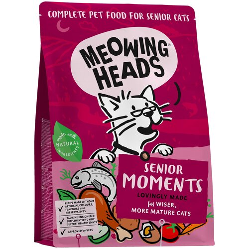 Корм Barking Heads Senior Moments для кошек старше 7 лет, с лососем и яйцом Мудрые года, 450 г