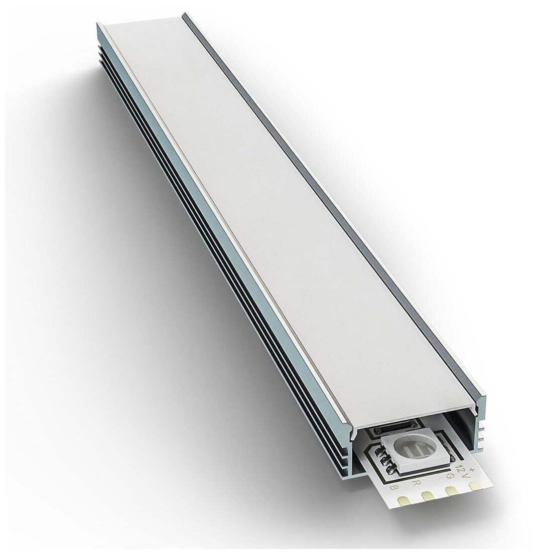 Профиль алюминиевый Apeyron 08-10 прямой глубокий для светодиодной ленты 2 метра