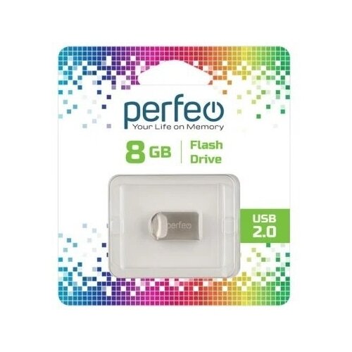 USB Флеш-накопитель USB накопитель Perfeo 8GB M09 Metal Series