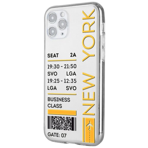 Силиконовый чехол Mcover для Apple iPhone 11 Pro с рисунком Билет в Нью-Йорк силиконовый чехол mcover для apple iphone 12 pro max с рисунком билет в нью йорк