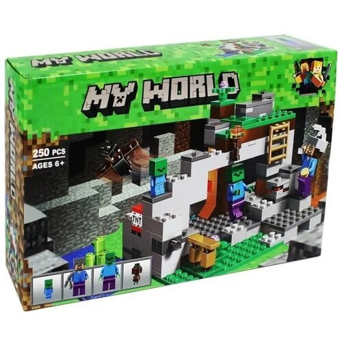 Конструктор / My World / Minecraft / Майнкрафт / Пещера Зомби / 250 деталей / 10810 / ребенку конструктор my world майнкрафт синяя пещера 232 детали lb649 ребенку