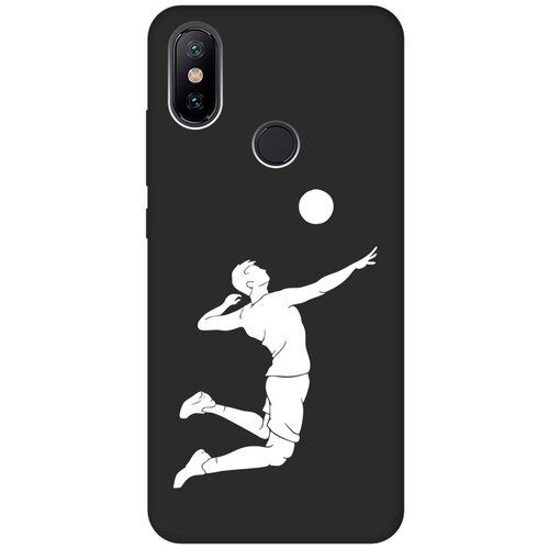 Матовый чехол Volleyball W для Xiaomi Mi 6X / Mi A2 / Сяоми Ми 6Х / Ми А2 с 3D эффектом черный матовый чехол tennis w для xiaomi mi 6x mi a2 сяоми ми 6х ми а2 с 3d эффектом черный