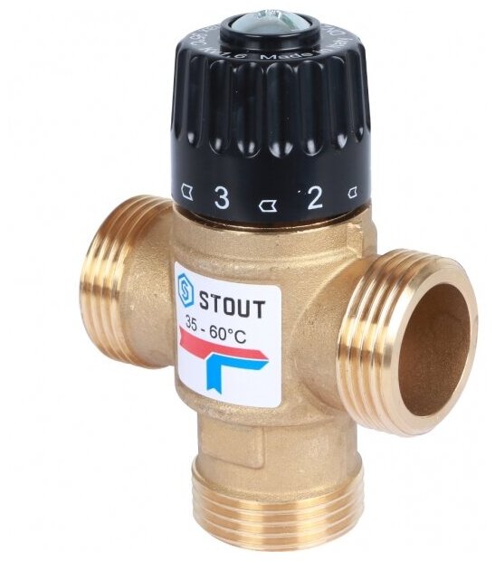 SVM-0120-166025 STOUT Термостатический смесительный клапан для систем отопления и ГВС 1“ резьба
