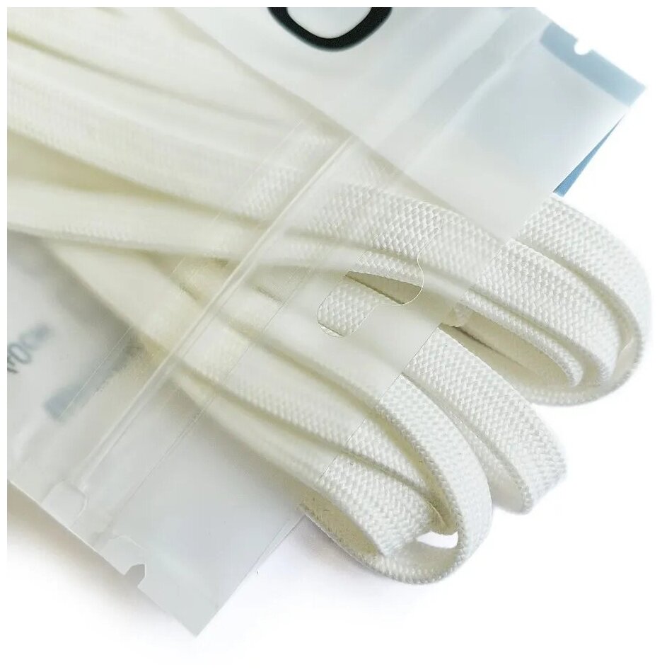 Шнурки LENKO белые плоские 100 см