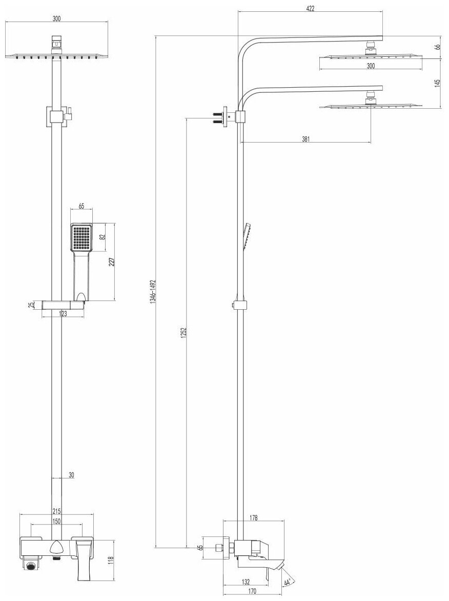 Душевая система Lemark Unit LM4562C