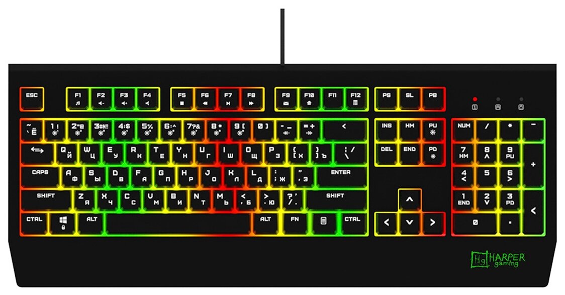 Клавиатура Harper игровая (Typhoon Gkb-25) (usb) 104КЛ, подсветка клавиш .
