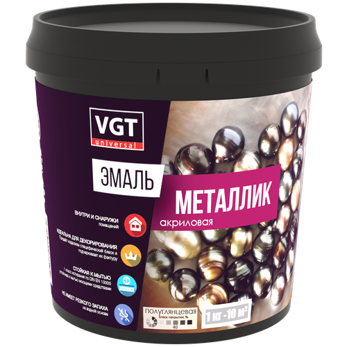 VGT Эмаль универсальная металлик изумруд 1.0 кг
