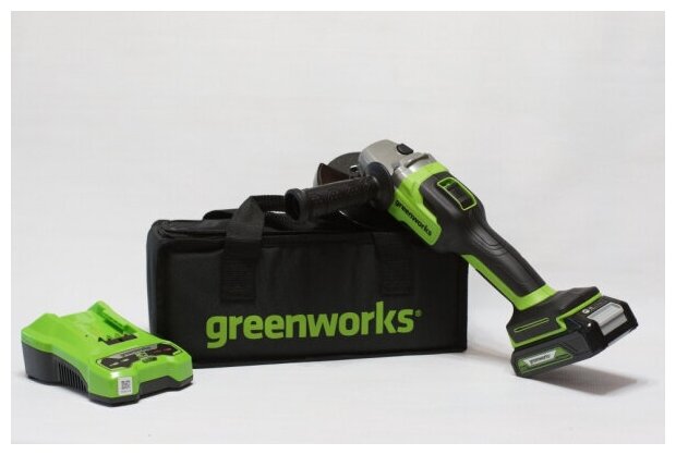Машина шлифовальная Greenworks GD24AG угловая, аккумуляторная, бесщёточная - фото №20