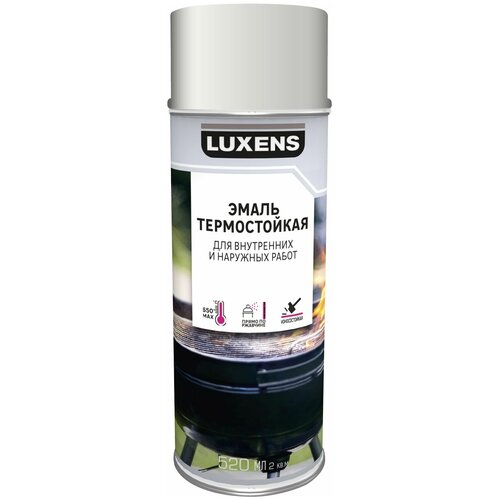 Эмаль Luxens термостойкая до 650° C, бесцветный, матовая, 520 мл, 1 шт.