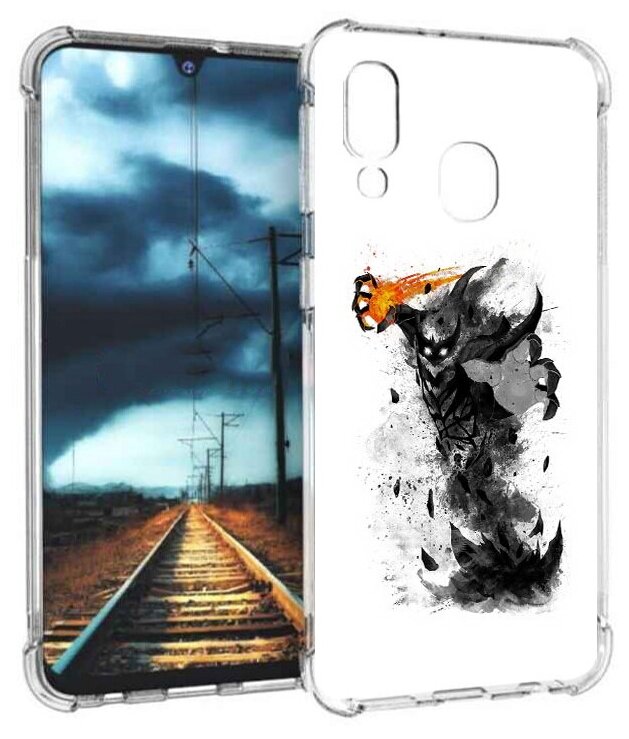 Чехол задняя-панель-накладка-бампер MyPads nevermore черно белый для Samsung Galaxy A40 SM-A405F (2019) противоударный