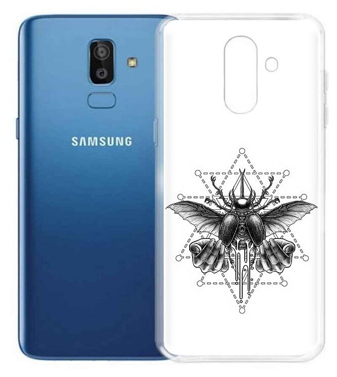 Чехол задняя-панель-накладка-бампер MyPads скарабей для Samsung Galaxy J8 2018 (SM-J810) противоударный