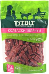 Лакомство для собак всех пород TiTBiT Колбаски телячьи XXL 420 г