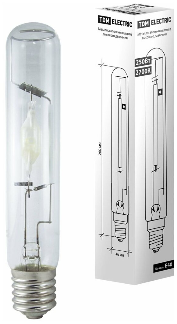 Лампа металлогалогенная ДРИ 250 2700 К Е40 TDM