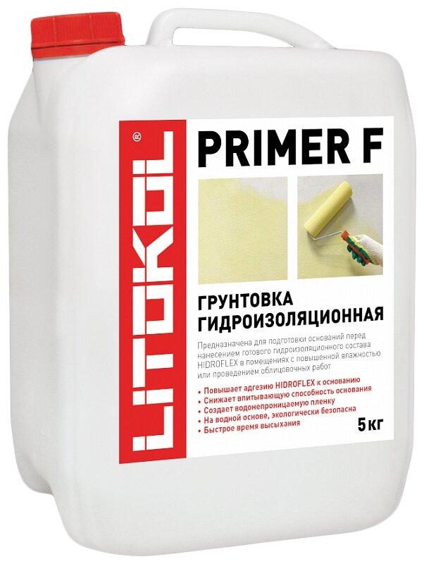 Грунтовка для гидроизоляции стен PRIMER F-m (литокол праймер), 5 кг