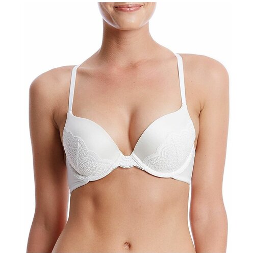 фото Бюстгальтер push-up с отделкой чашек и спинки кружевом, молочный, 70c maidenform