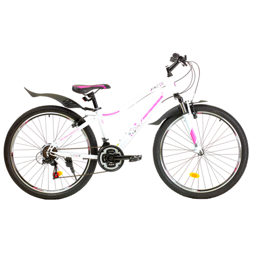 Велосипед 26 Nameless S6200W, белый/розовый рама 15 pasak fat bike fork 26 5 0 air suspension fork thru axle 15 150mm conical tube 1 1 8 1 1 2 disc brake mountain bicycle plug
