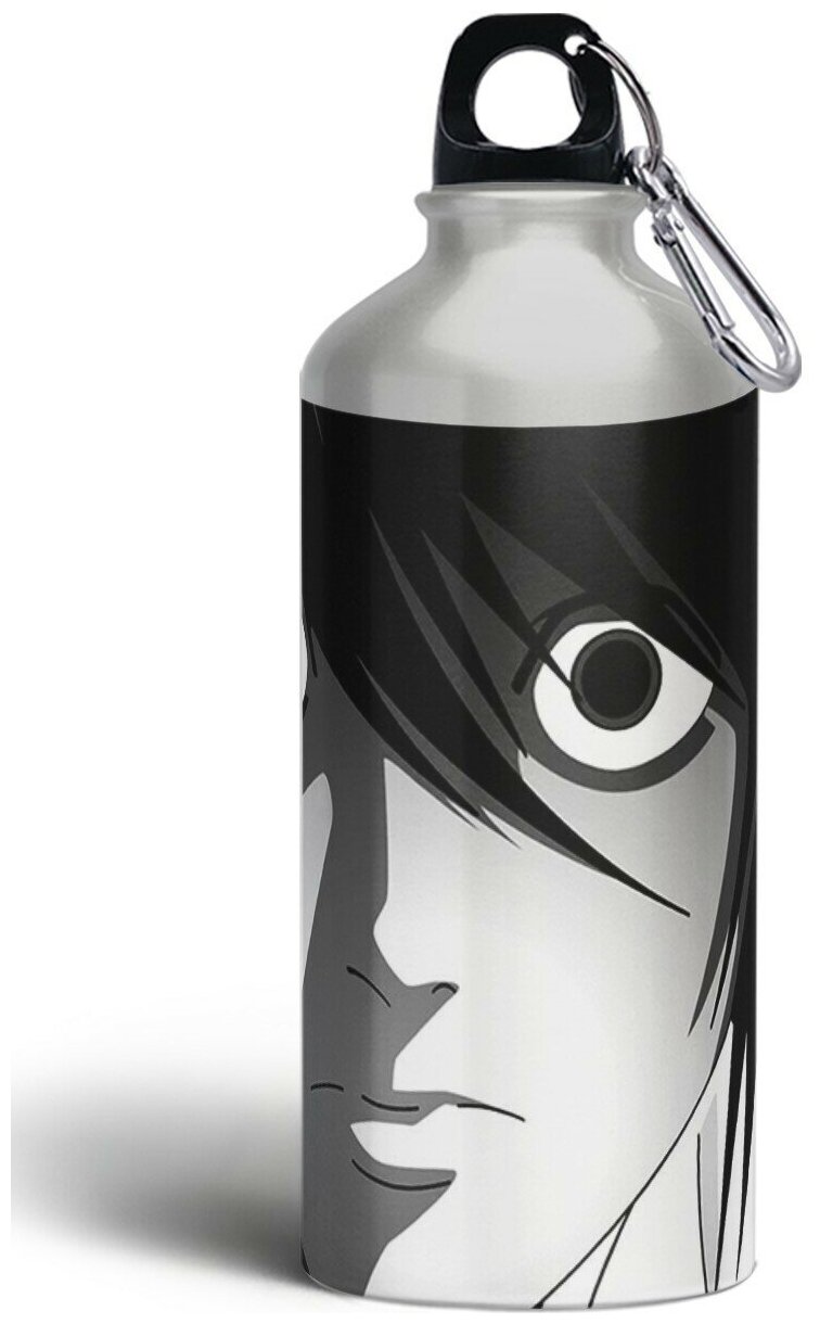 Бутылка спортивная,туристическая фляга, 500мл с карабином Death Note манга - 1