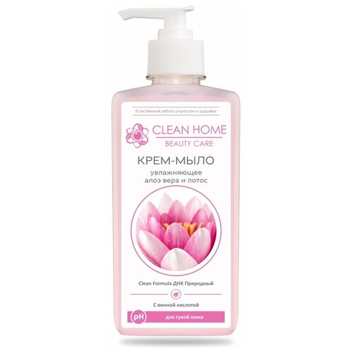 Clean Home Крем-мыло Beauty care Алоэ вера и лотос лотос, 350 мл, 350 г