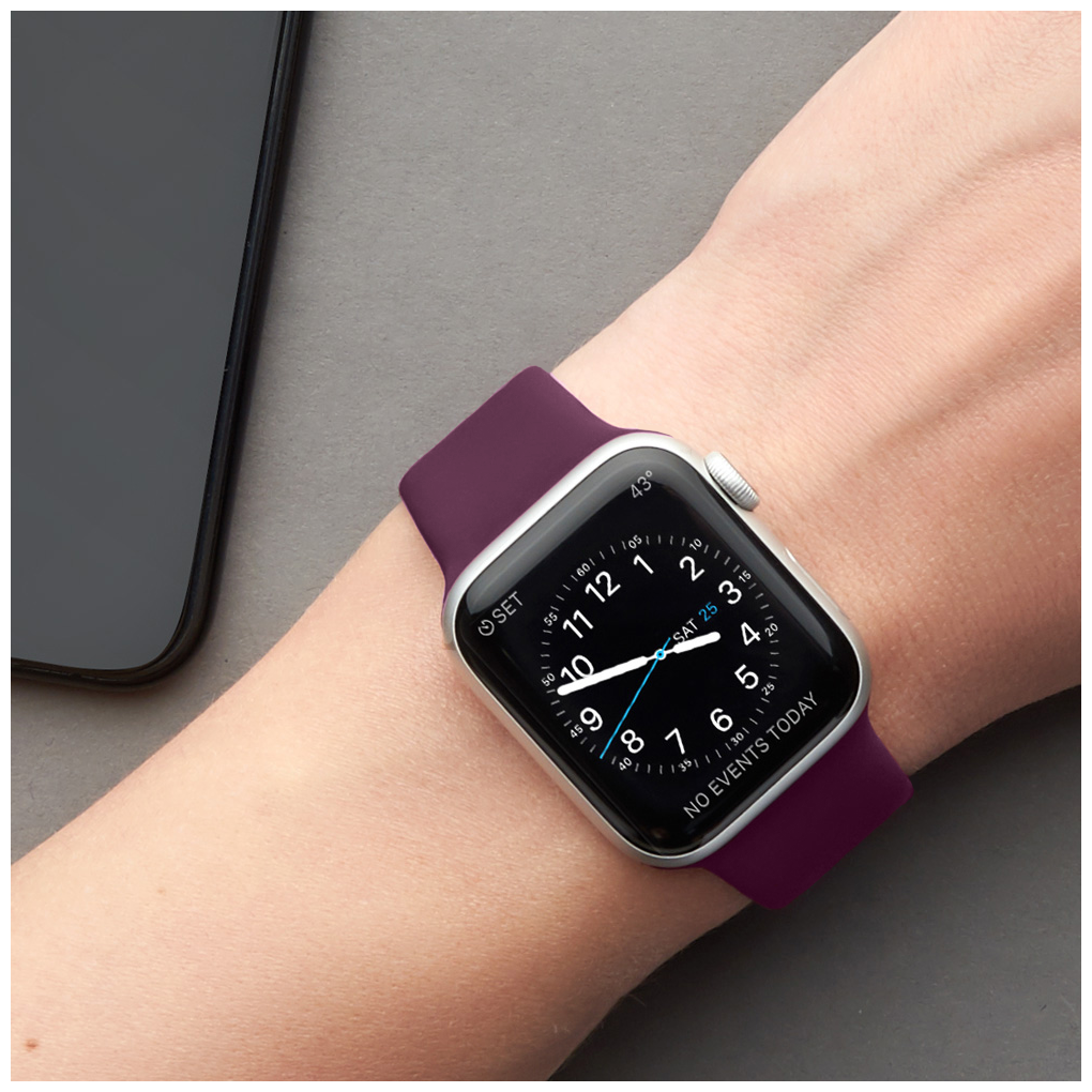 Ремешок Band Silicone для Apple Watch 42/44 mm, силиконовый Deppa - фото №7