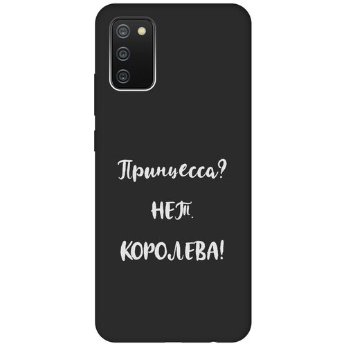 Матовый Soft Touch силиконовый чехол на Samsung Galaxy A02s, Самсунг А02с с 3D принтом Princes? W черный матовый soft touch силиконовый чехол на samsung galaxy a02s самсунг а02с с 3d принтом funny avocado черный