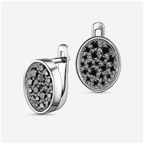 O'night - серьги из серебра с черными фианитами