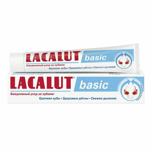 Зубная пастаLACALUT Basic 75мл- 3 штуки уход за полостью рта lacalut зубная нить dental