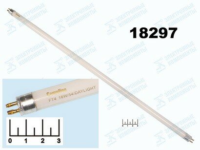 Лампа люминесцентная T4 16W/54 6500K белый холодный (468.5мм) (3372)