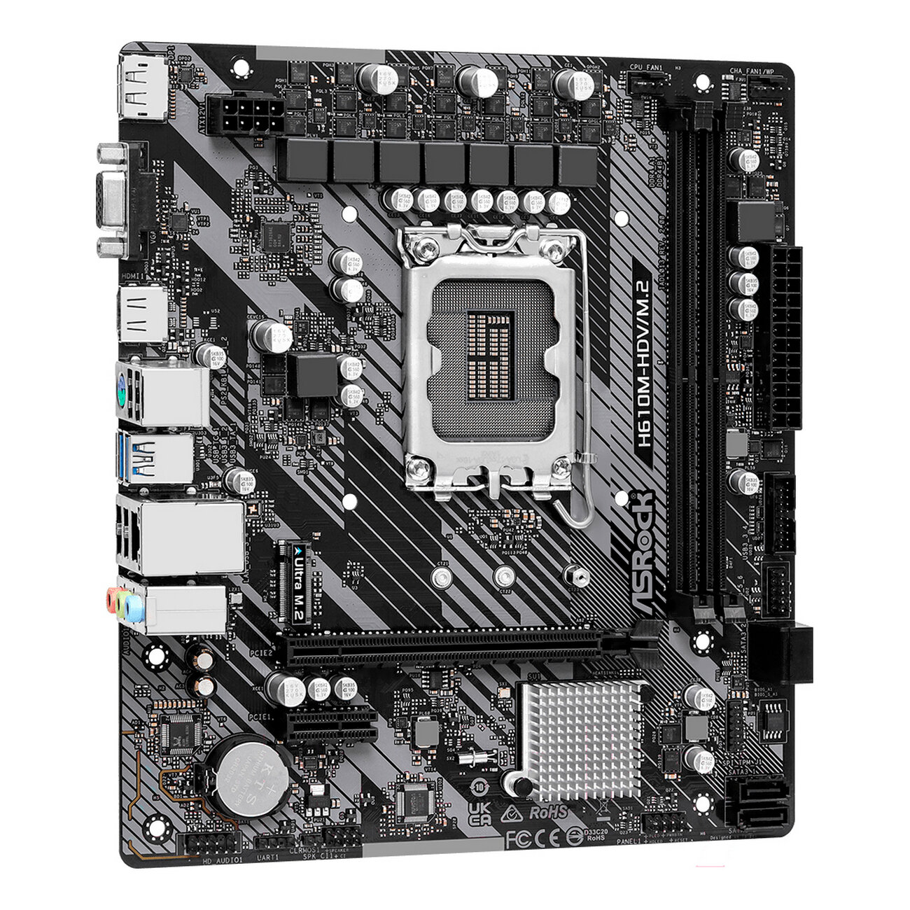Материнская плата ASRock H610M-HDV/M.2 R2.0 Soc-1700 Intel H610