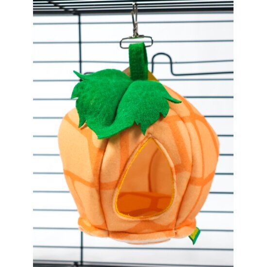 Домик из фетра Bambini Pets "Тыковка" для грызунов и хорьков 18х18х15 см