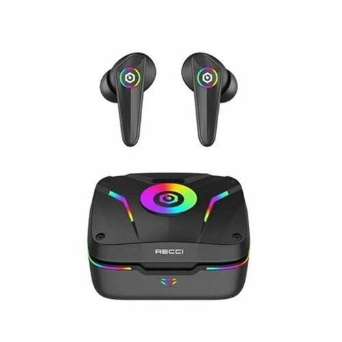 Наушники беспроводные игровые Recci Armour TWS Gaming Earphone ENC 4 mic RGB BT51 470mAh40mAh Черный REP-W37 5850₽