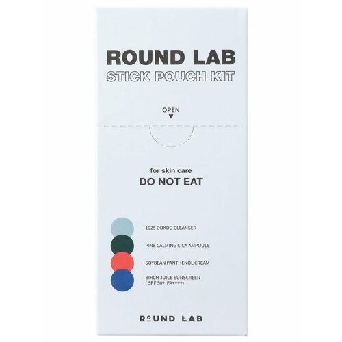 Набор саше: пенка + сыворотка + крем + санскрин Round Lab Stick Pouch Kit 3 мл х 12 шт