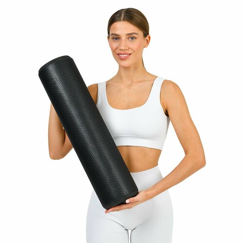 Массажный валик Kama для спины черный цилиндрический 60х15 см 2453₽
