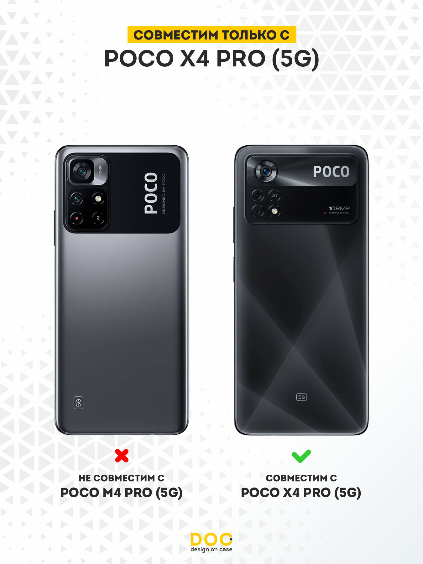 Силиконовый чехол DesignOnCase на Poco X4 Pro, защита камеры, прозрачный — фото 1