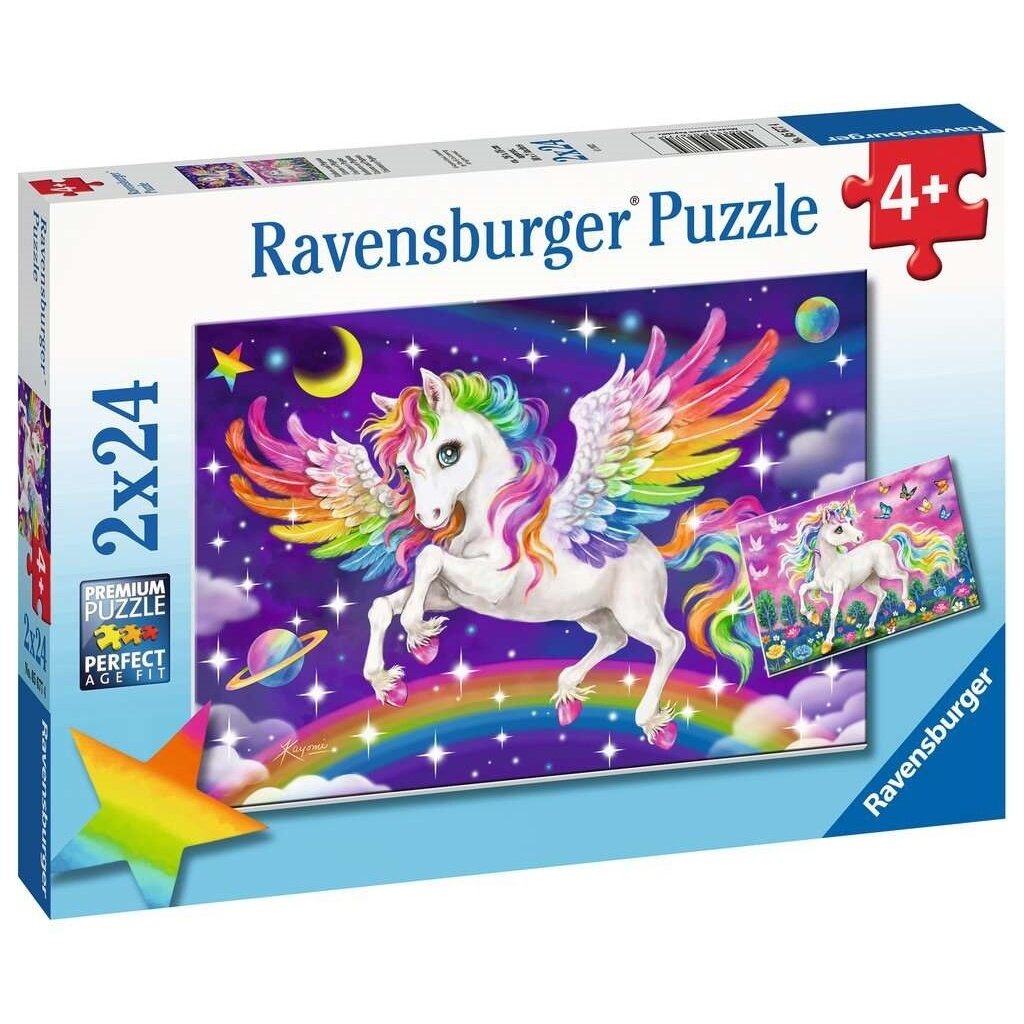 Пазлы Ravensburger "Единорог и Пегас" 2 шт по 24 элемента, картон (5677)