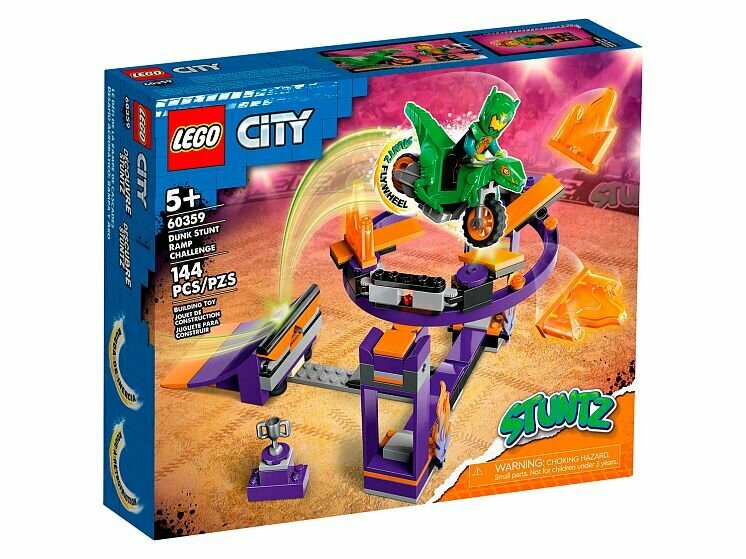 Конструктор LEGO City 60359 Испытание каскадеров с трамплином и кольцом, 144 дет.