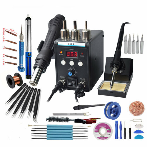 Eruntop 8586 Набор D 2 в 1 многофункциональная сварочная станция паяльник термофен 3999₽