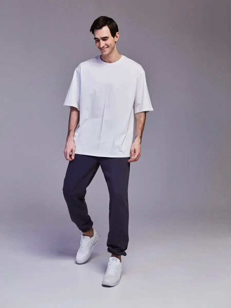 Брюки спортивные  брюки-джоггеры, размер 48, графит — фото 1