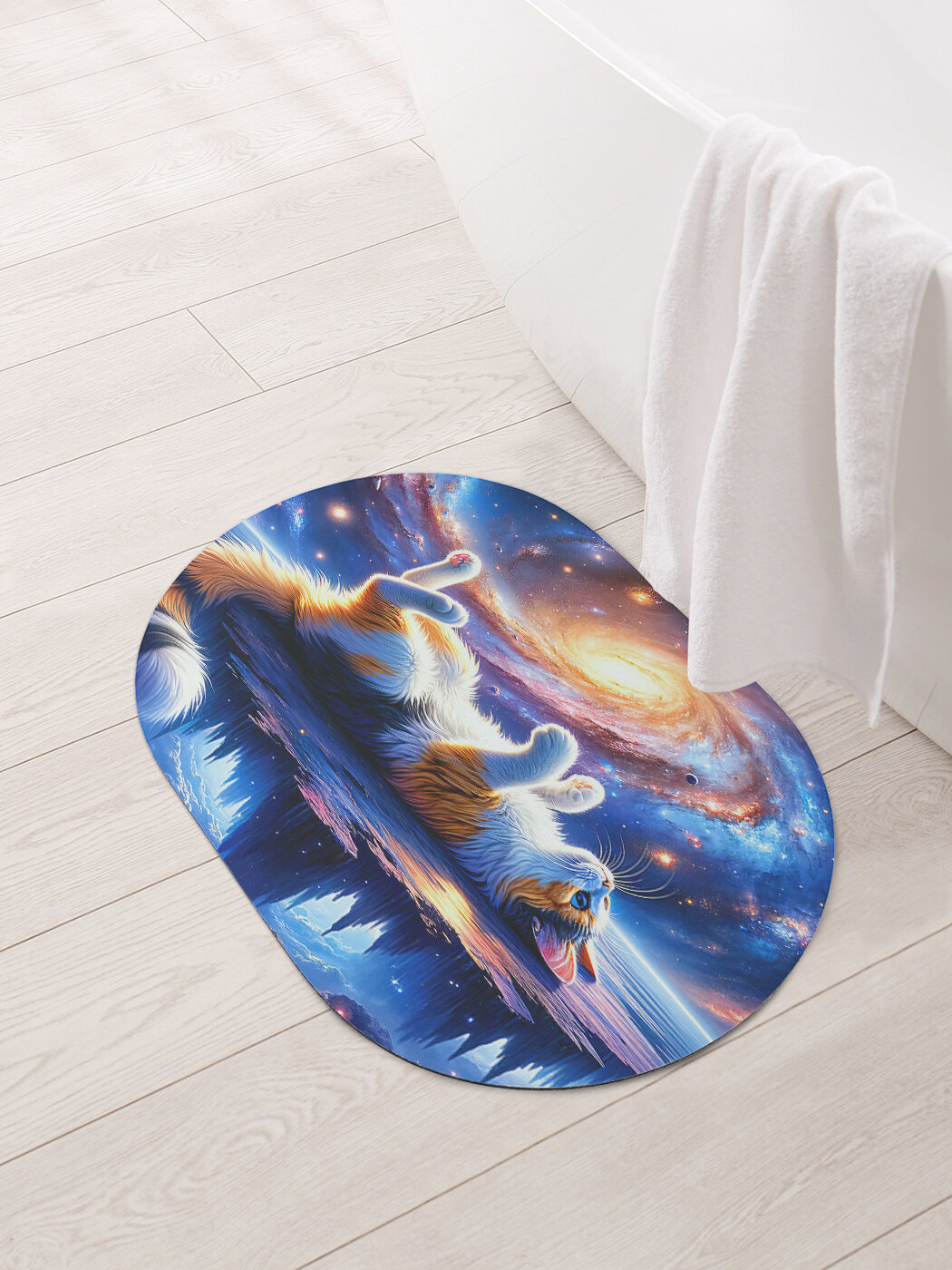 Коврик для ванной и туалета овальный противоскользящий JoyArty 