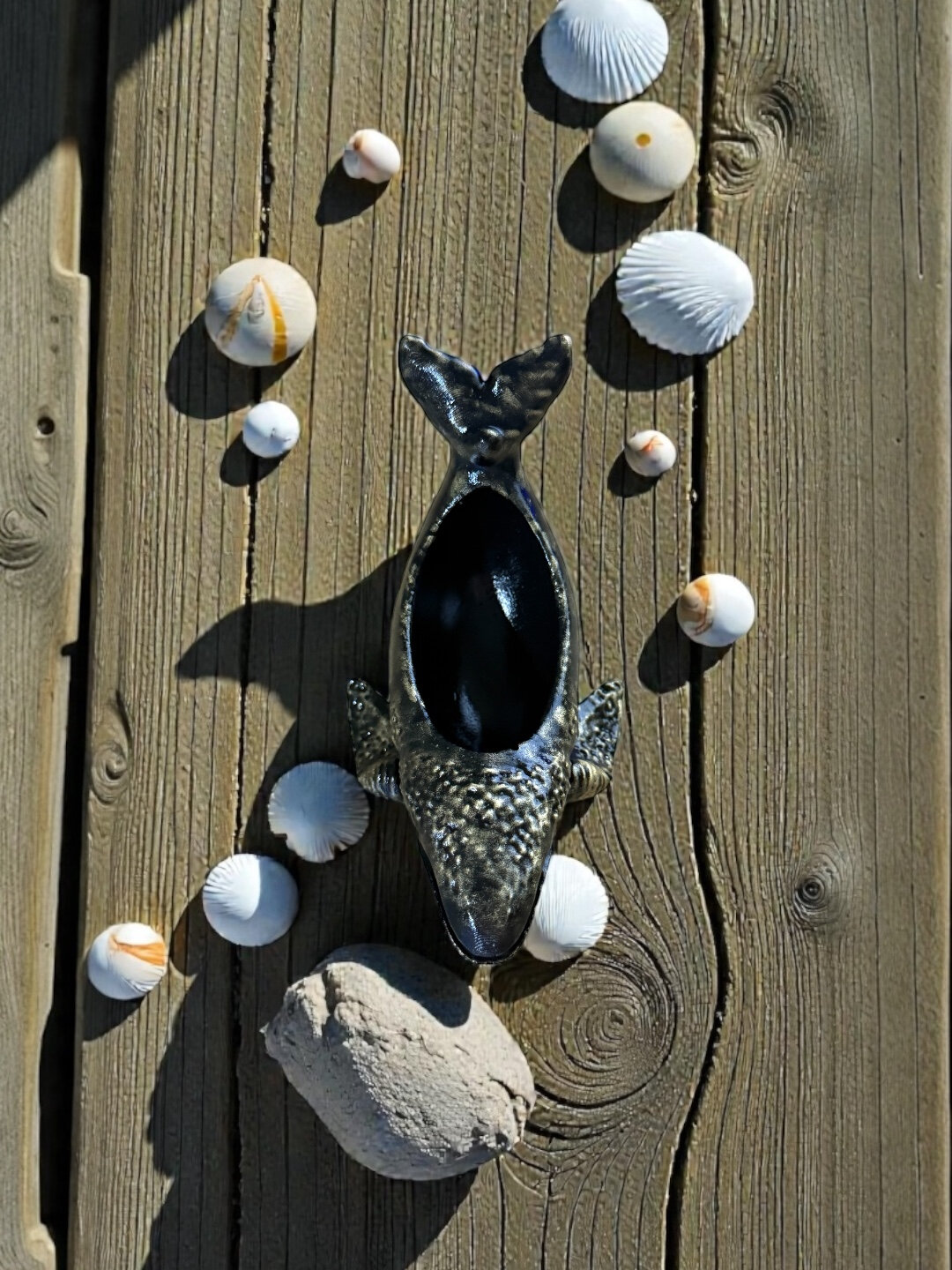 Интерьерная подставка-шкатулка "Кит", ручная работа, эко, цвет хром — фото 1