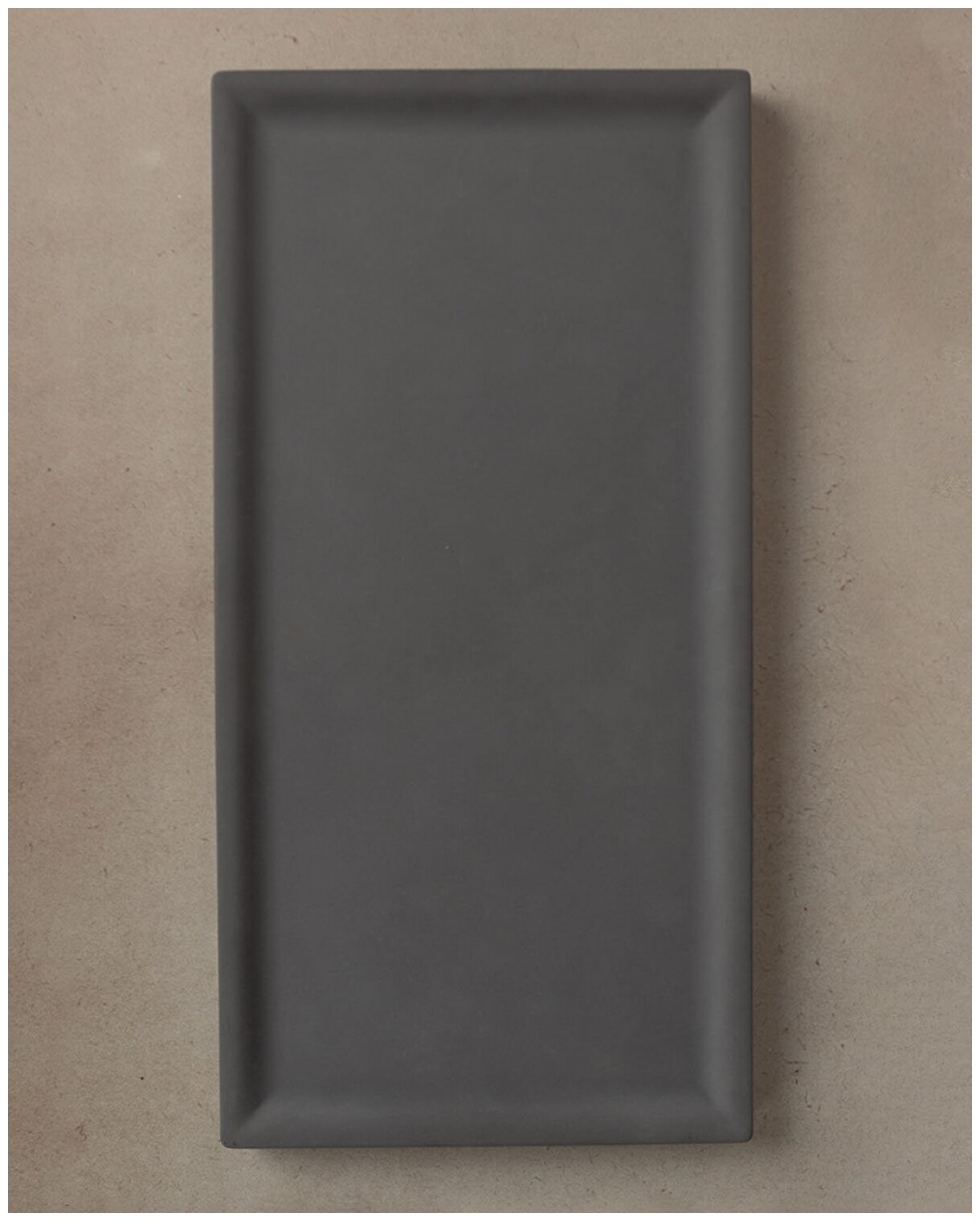 Поднос декоративный кухонный Dorian Long S, 40x20 см, бетон, темно-серый матовый