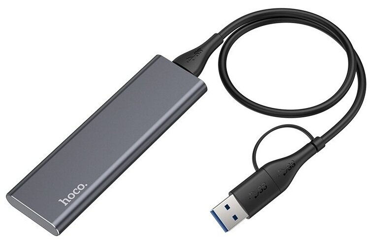 Жетский диск SSD HOCO UD7 Ultra-fast , USB 3.1/Type-C, 512GB, серый