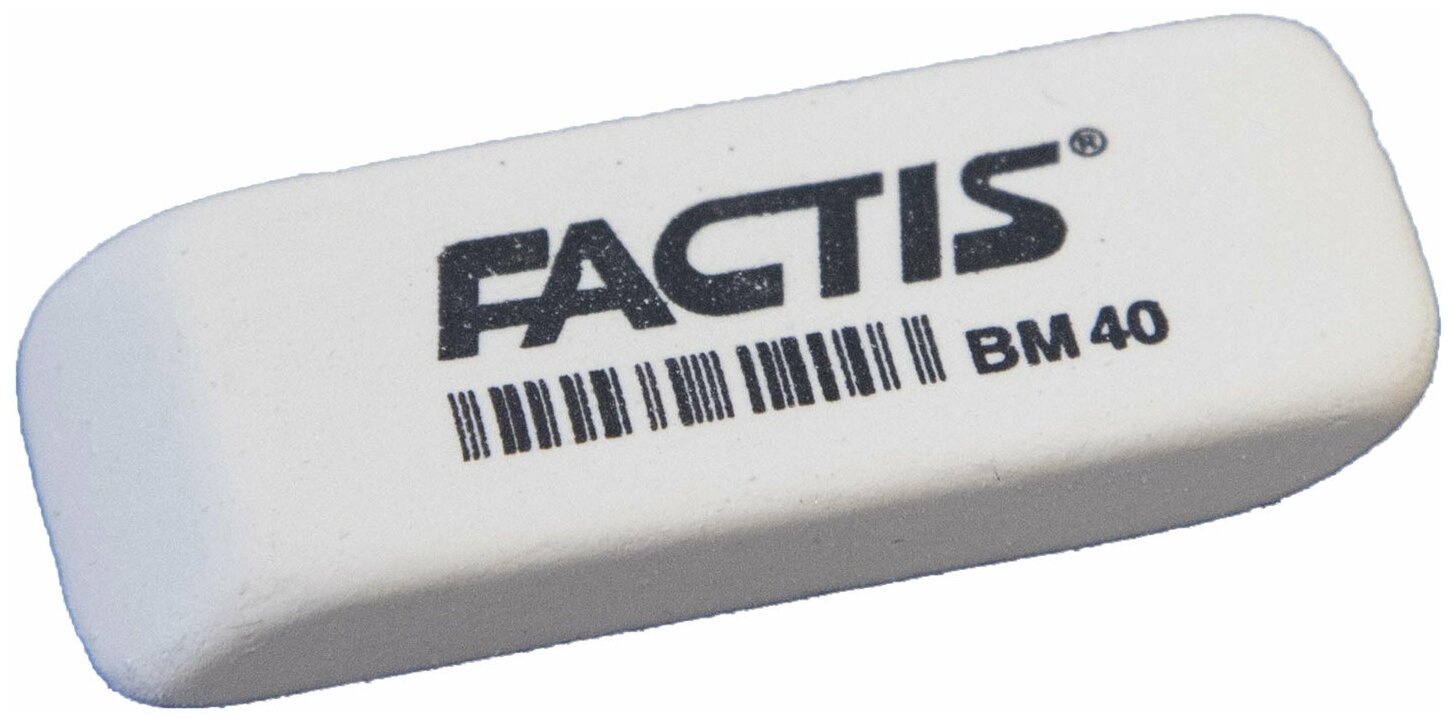 FACTIS Ластик factis bm 40 , 52х20х7 мм, белый, прямоугольный, скошенные края, синтетический каучук, cnfbm40, 40 шт.