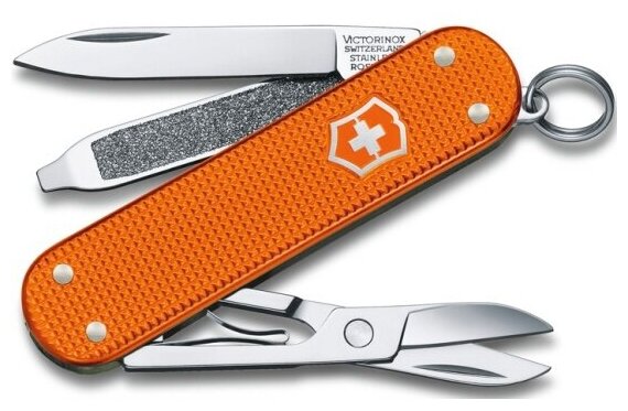 Нож-брелок Victorinox Classic Alox LE 2021, 58 мм, 5 функций, алюминиевая рукоять, оранжевый