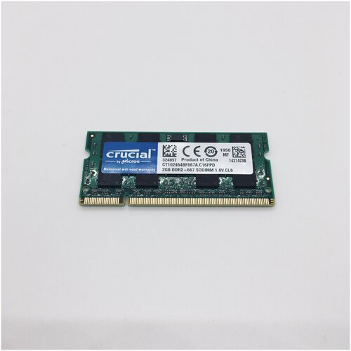 Оперативная память Crucial 2 ГБ DDR2 667 МГц SODIMM CL6 оперативная память hynix ddr2 sodimm 2gb 800mhz