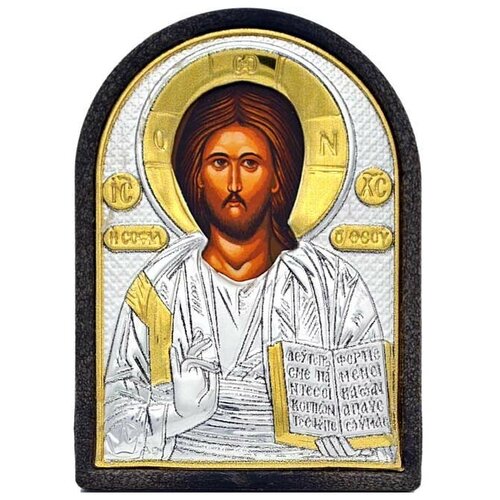 Иисус Христос. Маленькая серебряная икона Спасителя в серебряном окладе. молитвы просительные и благодарственные